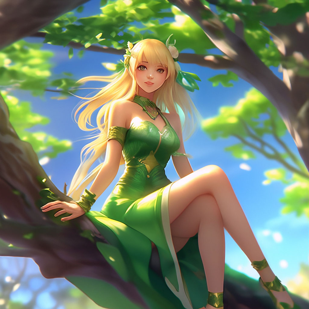 Элейн на дерево 2